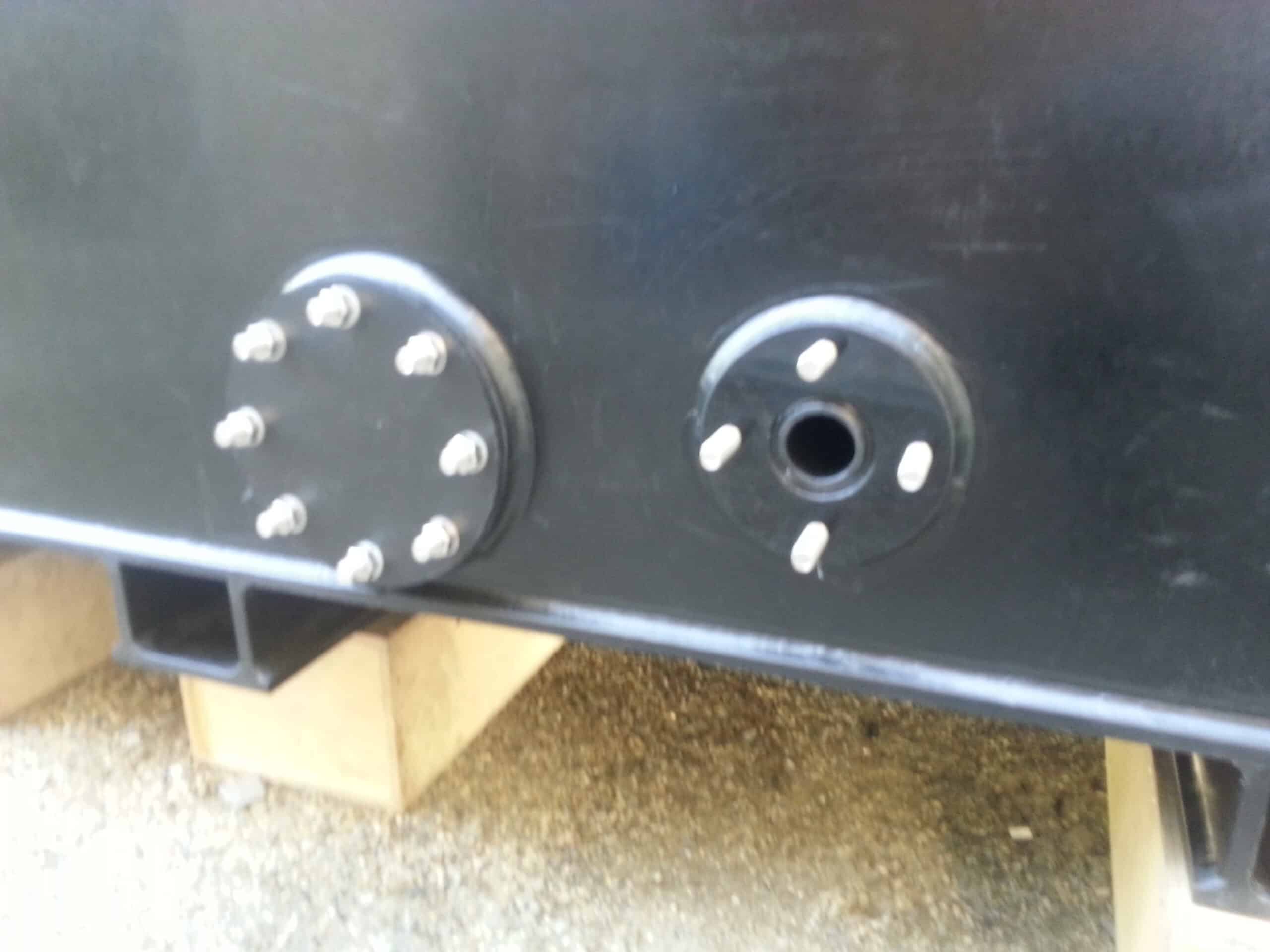 Polypropylene tank with welded flange connections by P&M Plastics