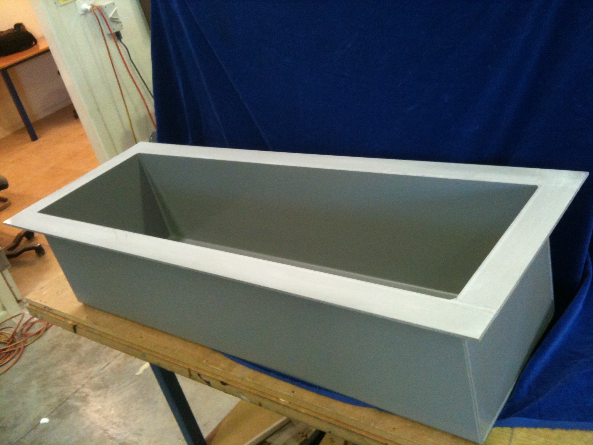 Custom PVC tank fabricated by P&M Plastics for chemical and water storage