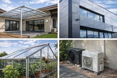 Modern plastic building materials in use