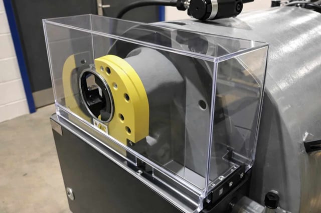 Industrial machinery with acrylic cover