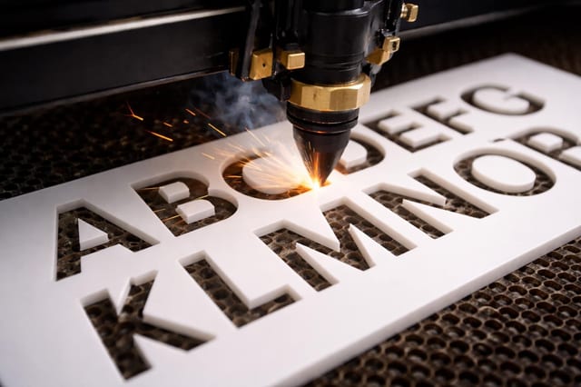 Laser Cutting Letters White Acrylic